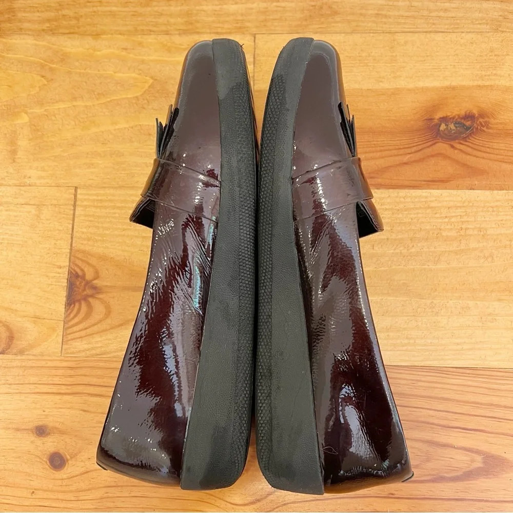 FitFlop Fringey Sneakerloafer Womens 11 Burgundy Patent Leather Penny Loafer - Picture 7 of 11